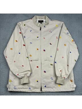 Beams Plus Nautical Embroidered Bomber Jacket Beige Japan Men’s Large